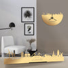 Standing Skyline Lommel Metallic Goud gerecycled kunststof cadeau decoratie relatiegeschenk van WoodWideCities