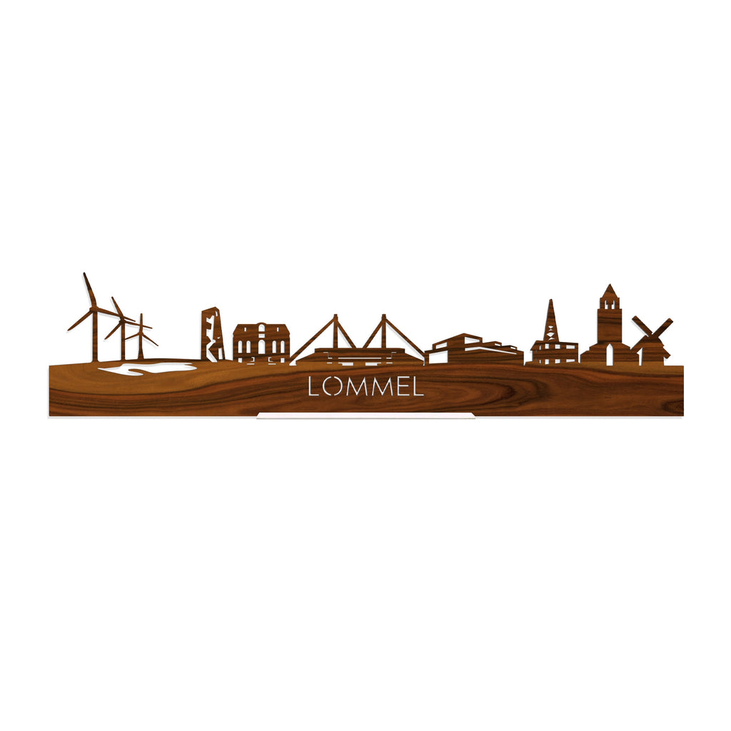 Standing Skyline Lommel Palissander houten cadeau decoratie relatiegeschenk van WoodWideCities