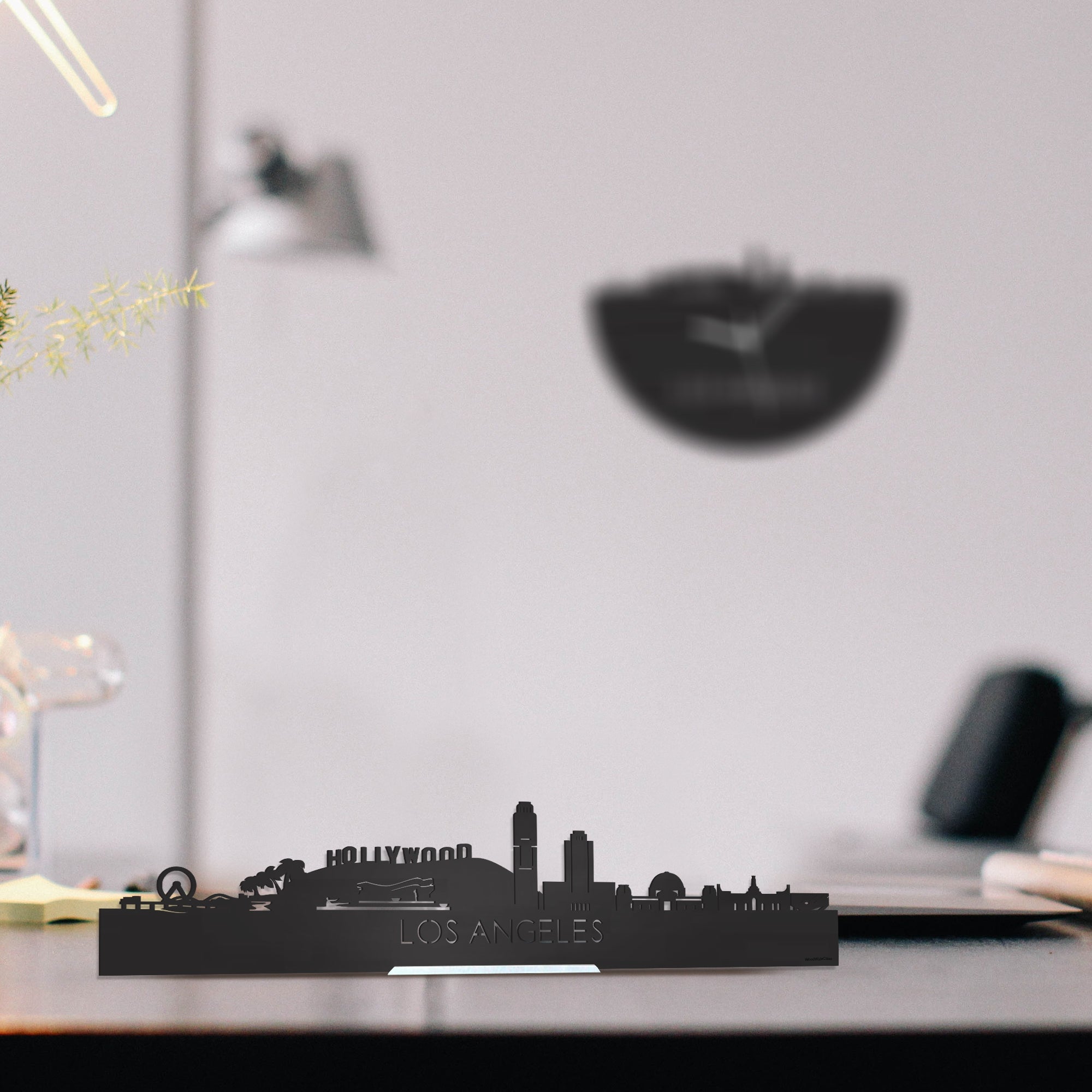 Standing Skyline Los-angeles Zwart houten cadeau decoratie relatiegeschenk van WoodWideCities