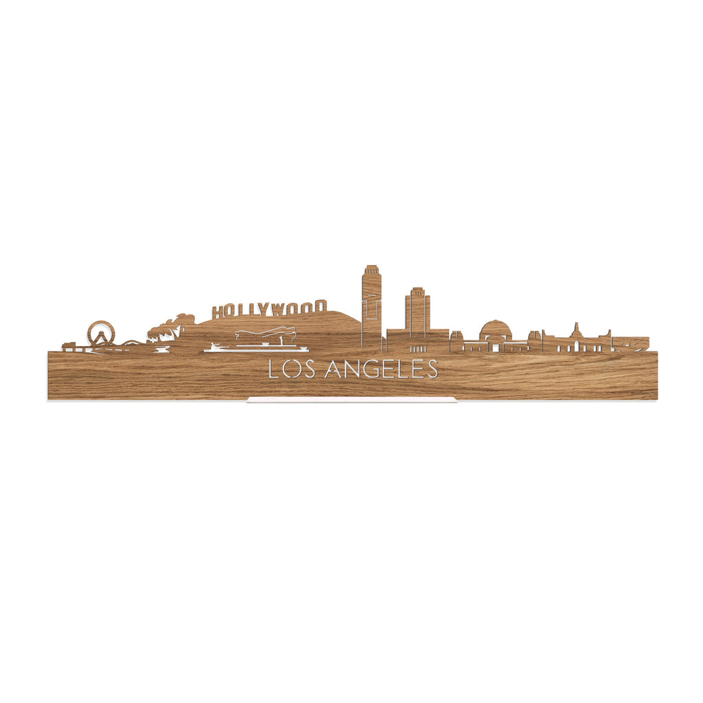 Standing Skyline Los-angeles Eiken houten cadeau decoratie relatiegeschenk van WoodWideCities