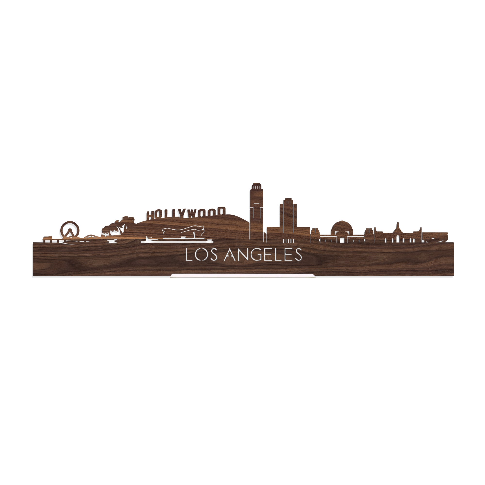 Standing Skyline Los-angeles Noten houten cadeau decoratie relatiegeschenk van WoodWideCities