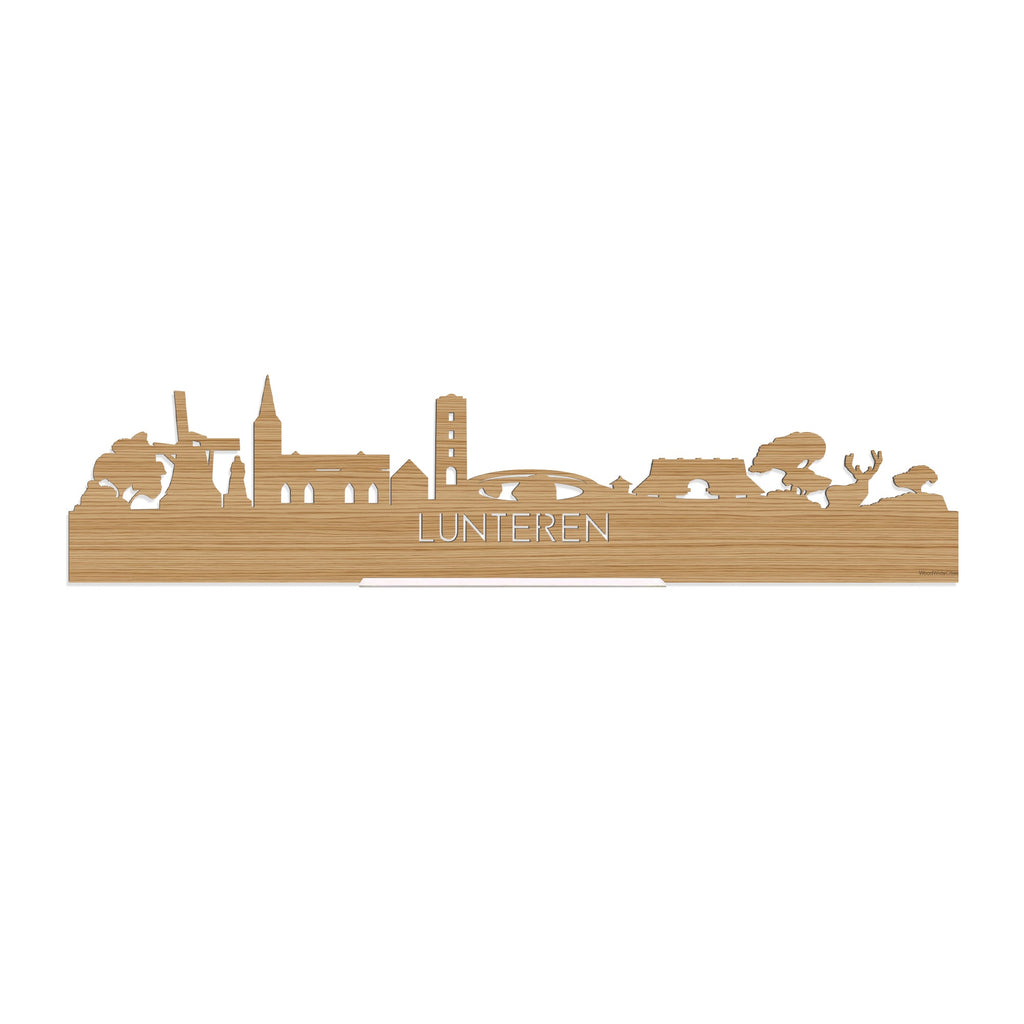 Standing Skyline Lunteren Bamboe houten cadeau decoratie relatiegeschenk van WoodWideCities