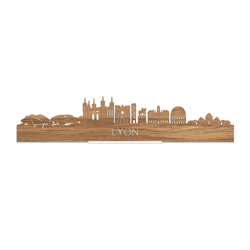 Standing Skyline Lyon Eiken houten cadeau decoratie relatiegeschenk van WoodWideCities