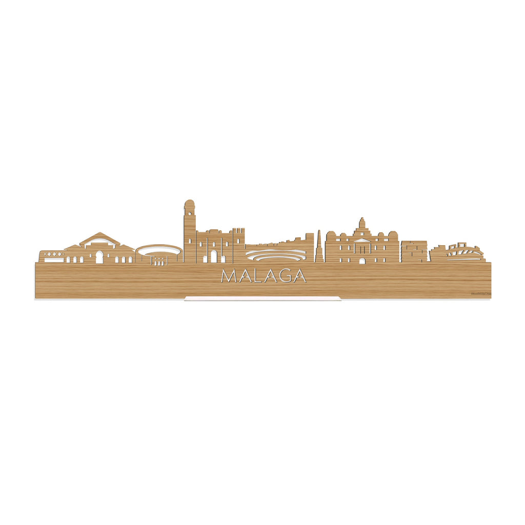 Standing Skyline Malaga Bamboe houten cadeau decoratie relatiegeschenk van WoodWideCities