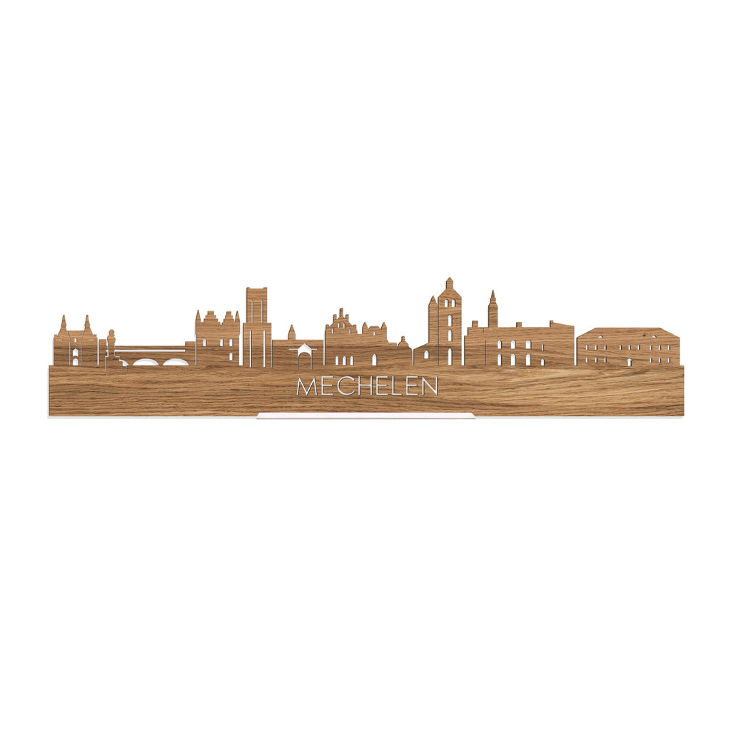 Standing Skyline Mechelen Eiken houten cadeau decoratie relatiegeschenk van WoodWideCities