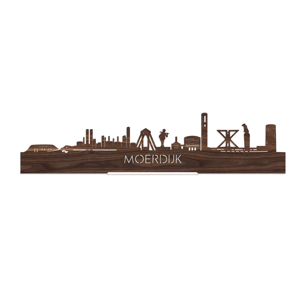 Standing Skyline Moerdijk Noten houten cadeau decoratie relatiegeschenk van WoodWideCities