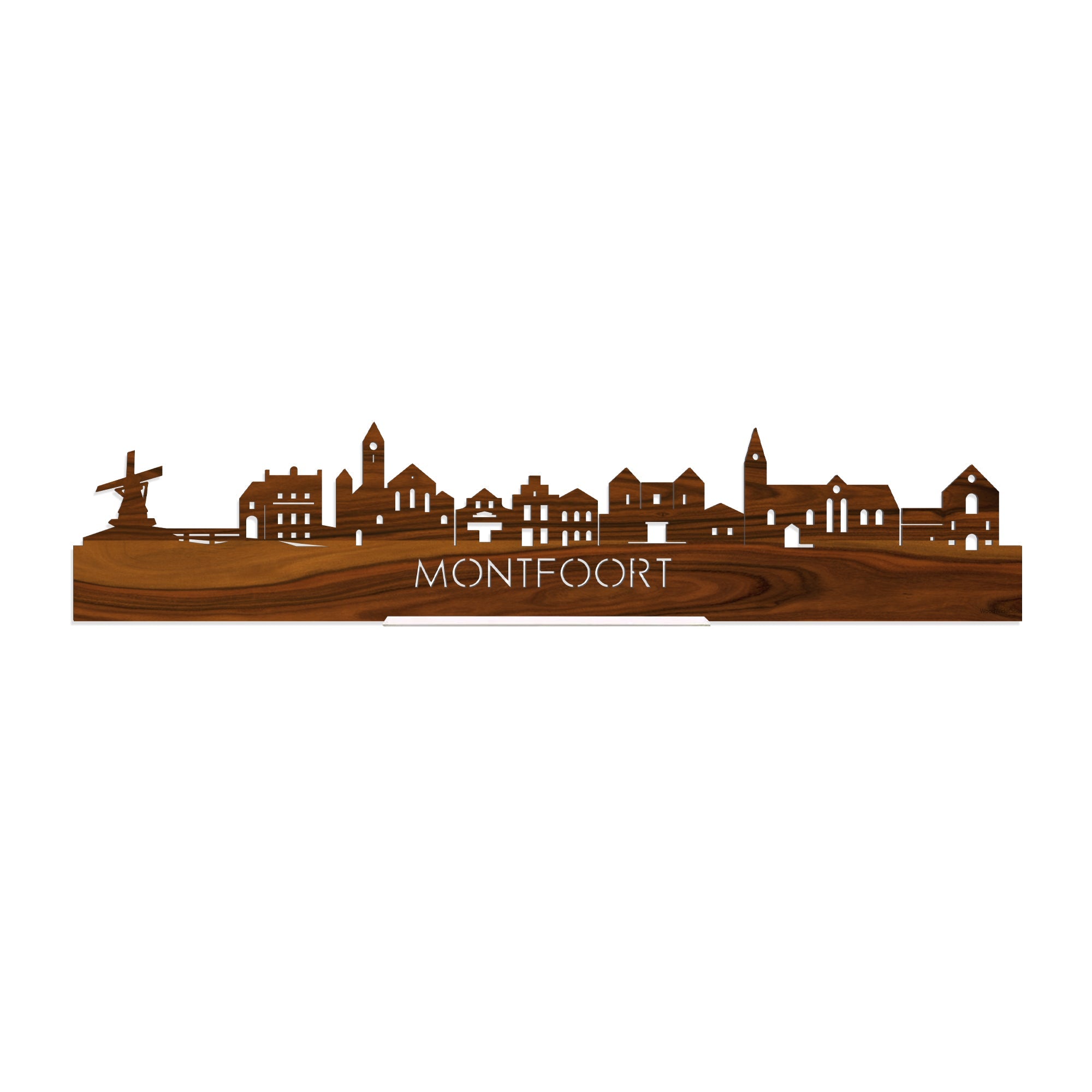 Standing Skyline Montfoort Palissander houten cadeau decoratie relatiegeschenk van WoodWideCities