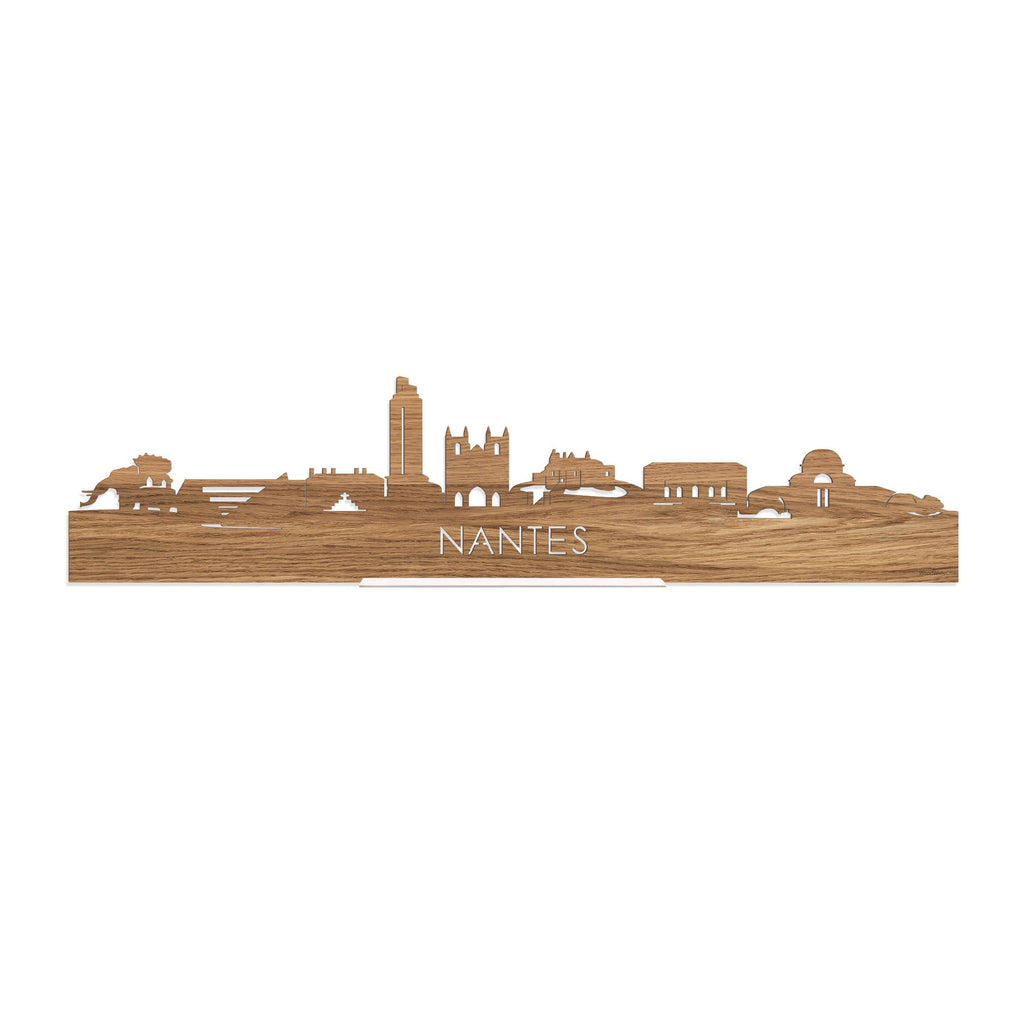 Standing Skyline Nantes Eiken houten cadeau decoratie relatiegeschenk van WoodWideCities