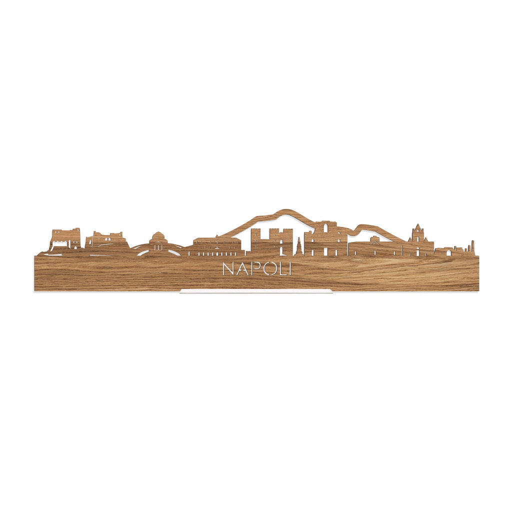 Standing Skyline Napoli Eiken houten cadeau decoratie relatiegeschenk van WoodWideCities