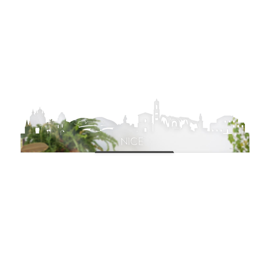 Standing Skyline Nice Spiegel 40 cm houten cadeau decoratie relatiegeschenk van WoodWideCities