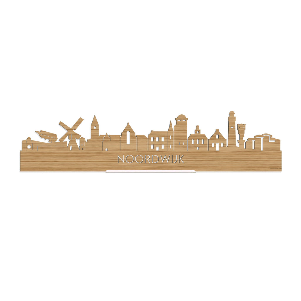 Standing Skyline Noordwijk Bamboe houten cadeau decoratie relatiegeschenk van WoodWideCities