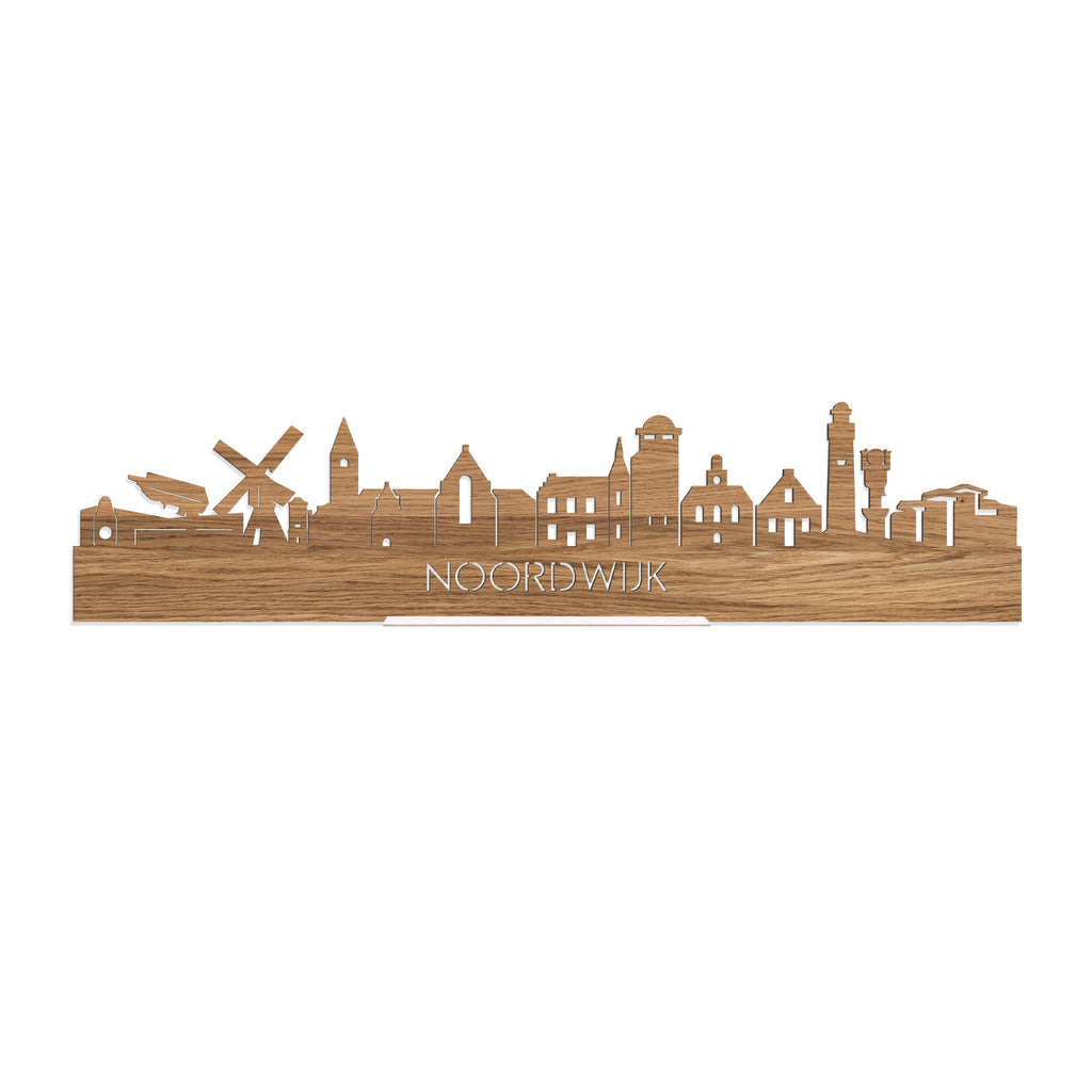 Standing Skyline Noordwijk Eiken houten cadeau decoratie relatiegeschenk van WoodWideCities