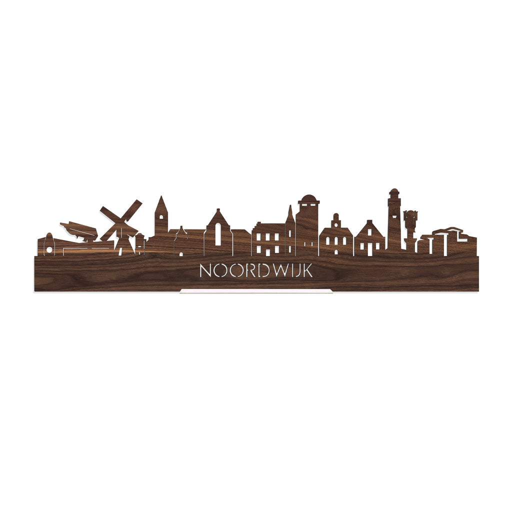 Standing Skyline Noordwijk Noten houten cadeau decoratie relatiegeschenk van WoodWideCities