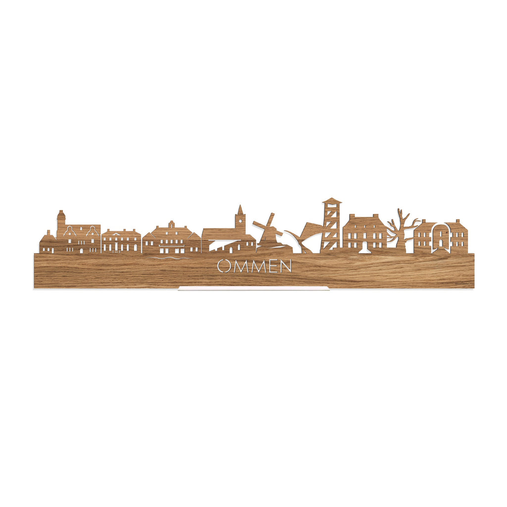 Standing Skyline Ommen Eiken houten cadeau decoratie relatiegeschenk van WoodWideCities