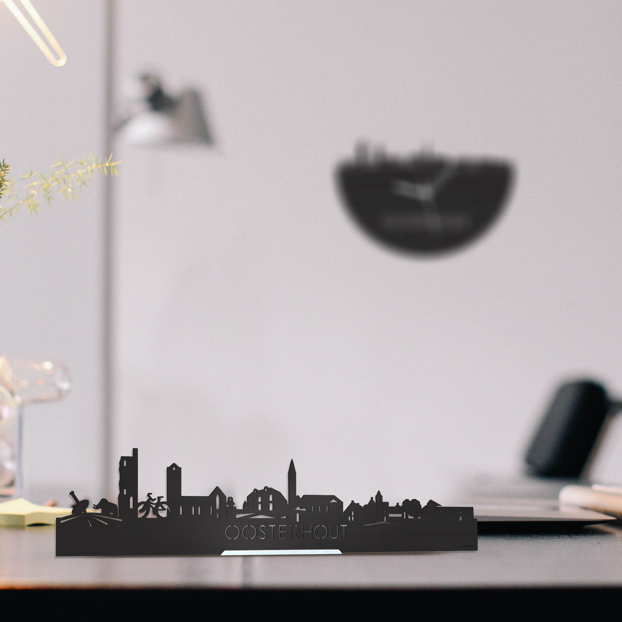 Standing Skyline Oosterhout Zwart houten cadeau decoratie relatiegeschenk van WoodWideCities