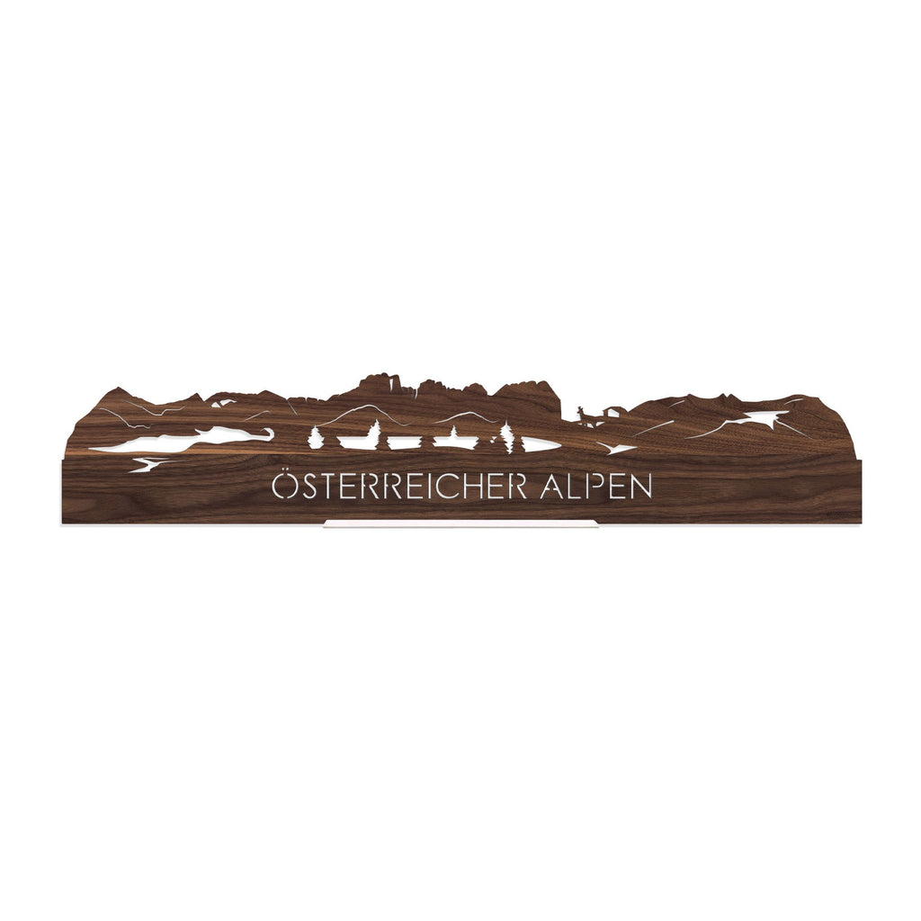 Standing Skyline Österreicher Alpen Noten houten cadeau decoratie relatiegeschenk van WoodWideCities