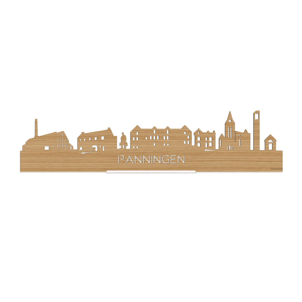 Standing Skyline Panningen Bamboe houten cadeau decoratie relatiegeschenk van WoodWideCities