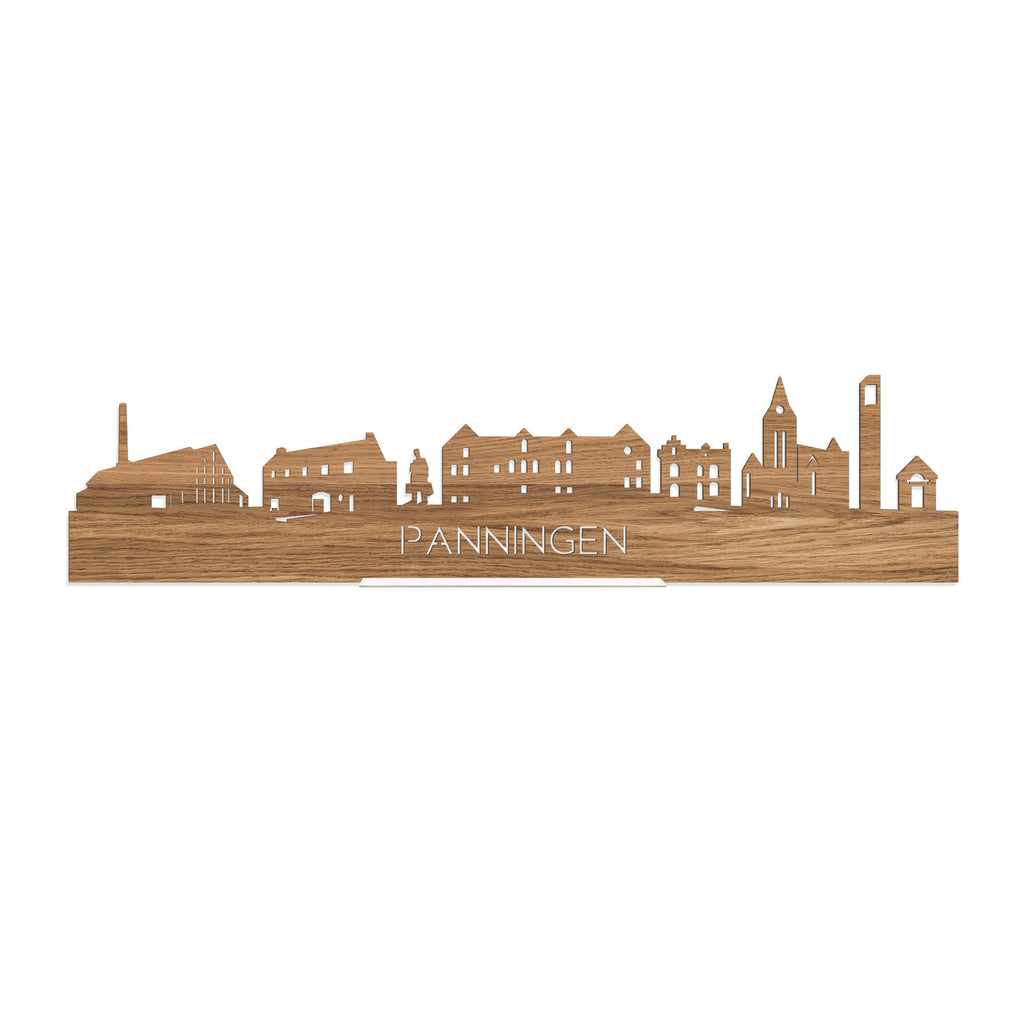 Standing Skyline Panningen Eiken houten cadeau decoratie relatiegeschenk van WoodWideCities