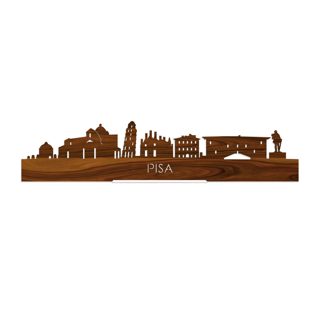 Standing Skyline Pisa Palissander houten cadeau decoratie relatiegeschenk van WoodWideCities