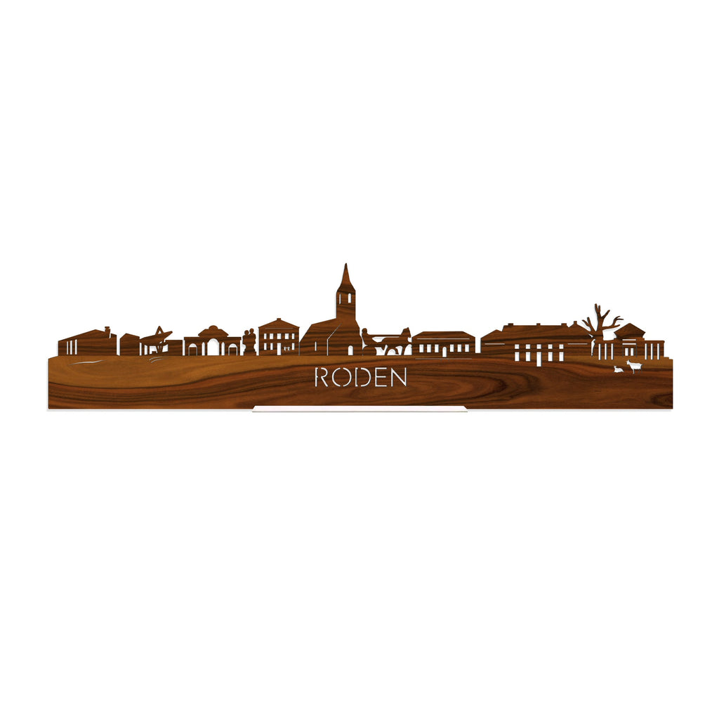 Standing Skyline Roden Palissander houten cadeau decoratie relatiegeschenk van WoodWideCities