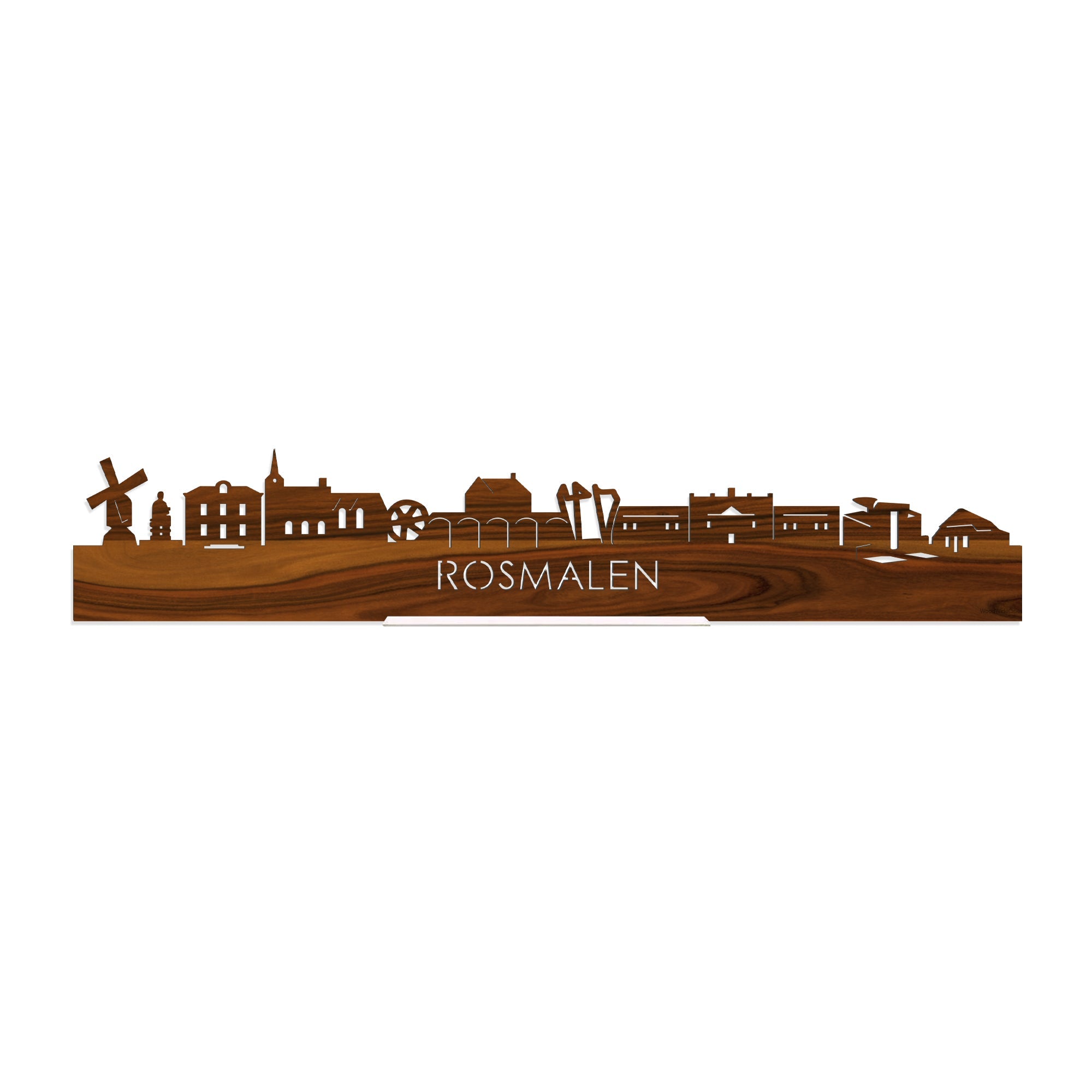 Standing Skyline Rosmalen Palissander houten cadeau decoratie relatiegeschenk van WoodWideCities