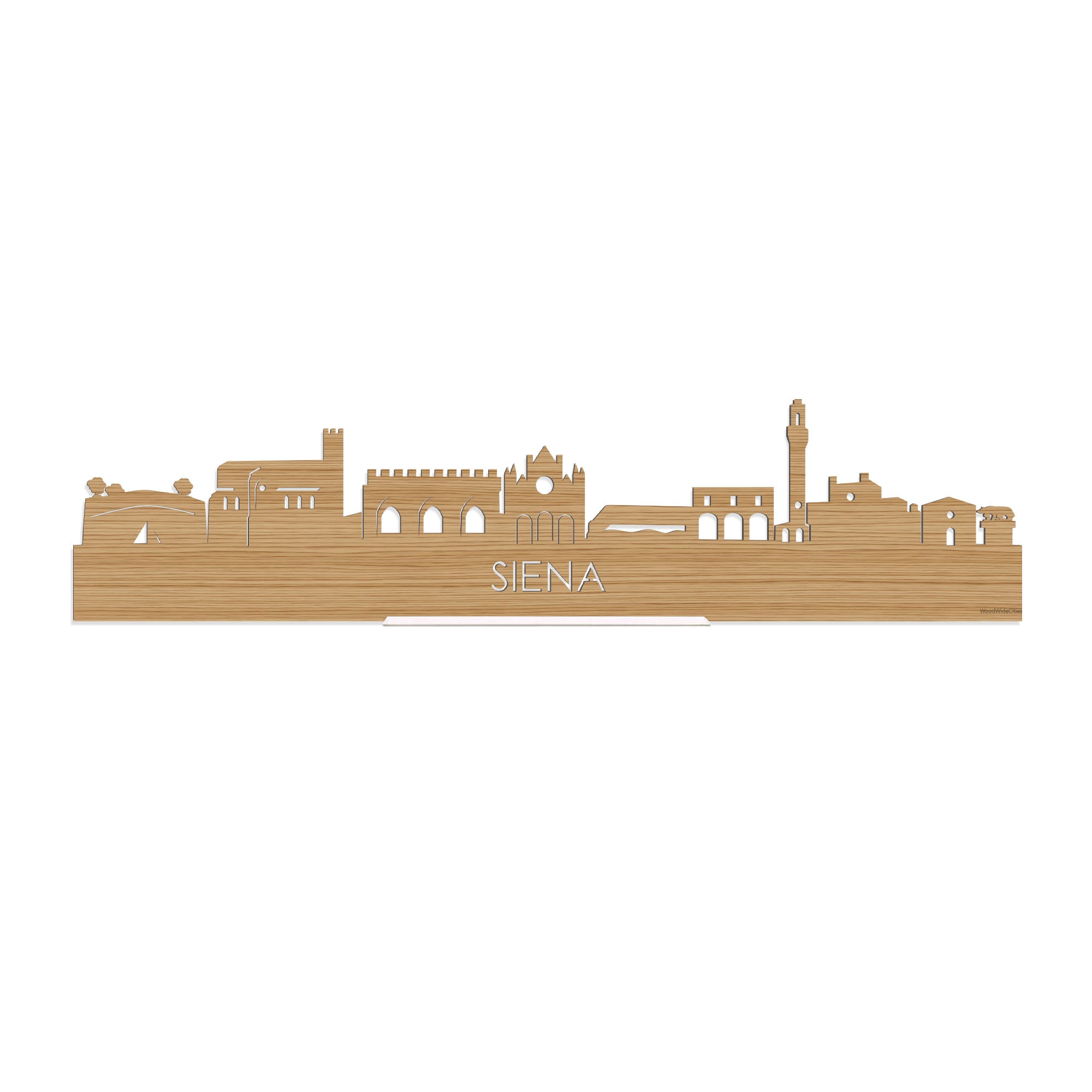 Standing Skyline Siena Bamboe houten cadeau decoratie relatiegeschenk van WoodWideCities