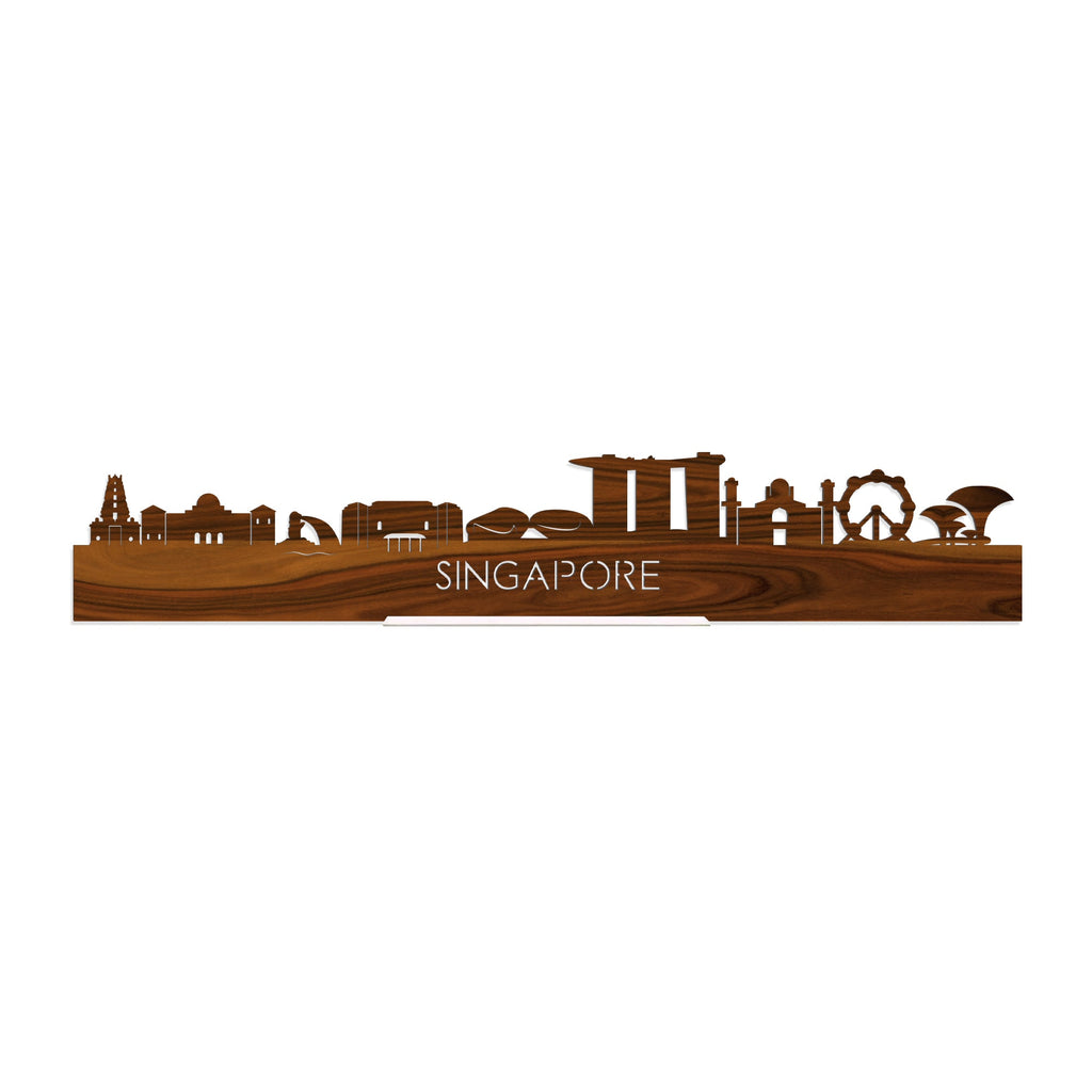 Standing Skyline Singapore Palissander houten cadeau decoratie relatiegeschenk van WoodWideCities