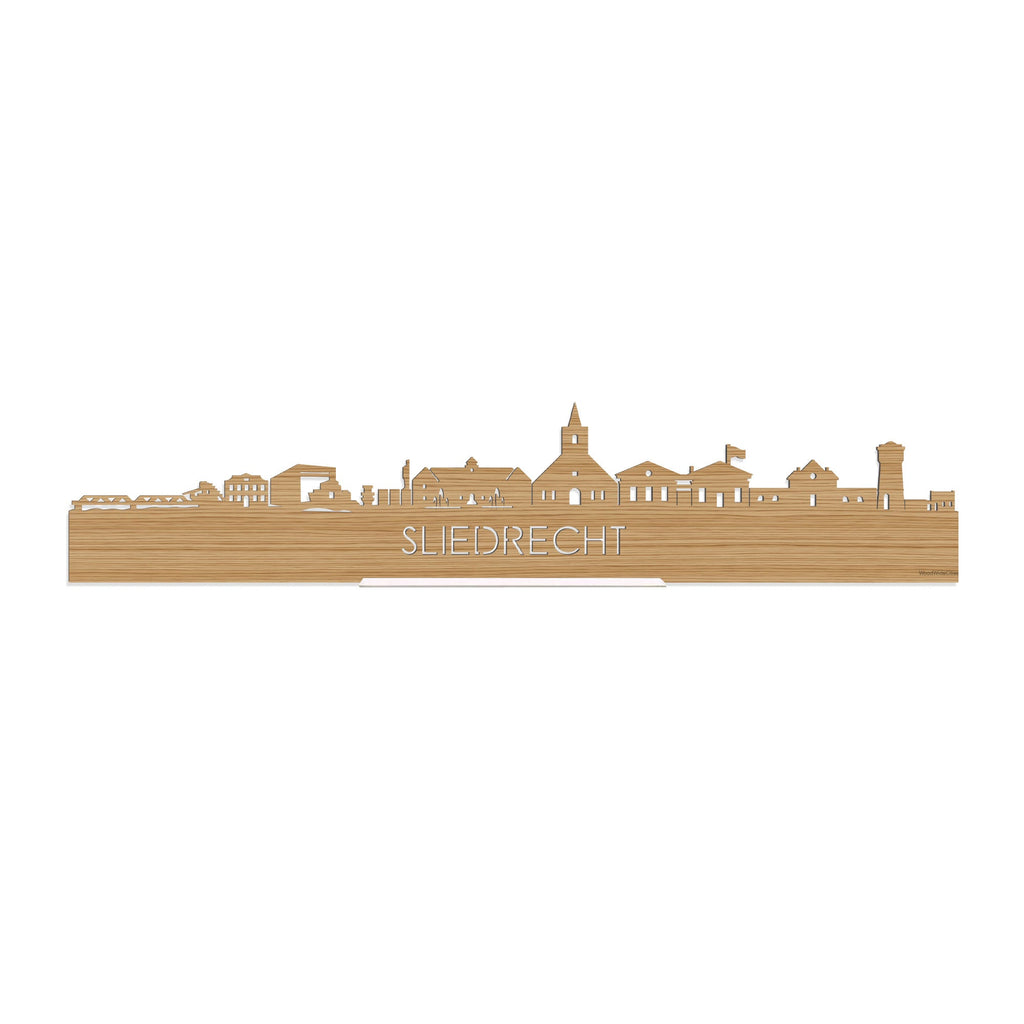 Standing Skyline Sliedrecht Bamboe houten cadeau decoratie relatiegeschenk van WoodWideCities