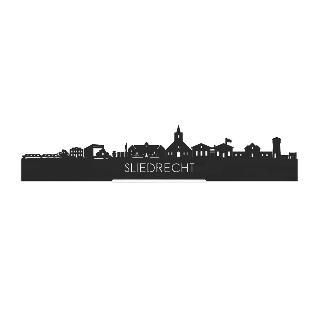 Standing Skyline Sliedrecht Zwart houten cadeau decoratie relatiegeschenk van WoodWideCities