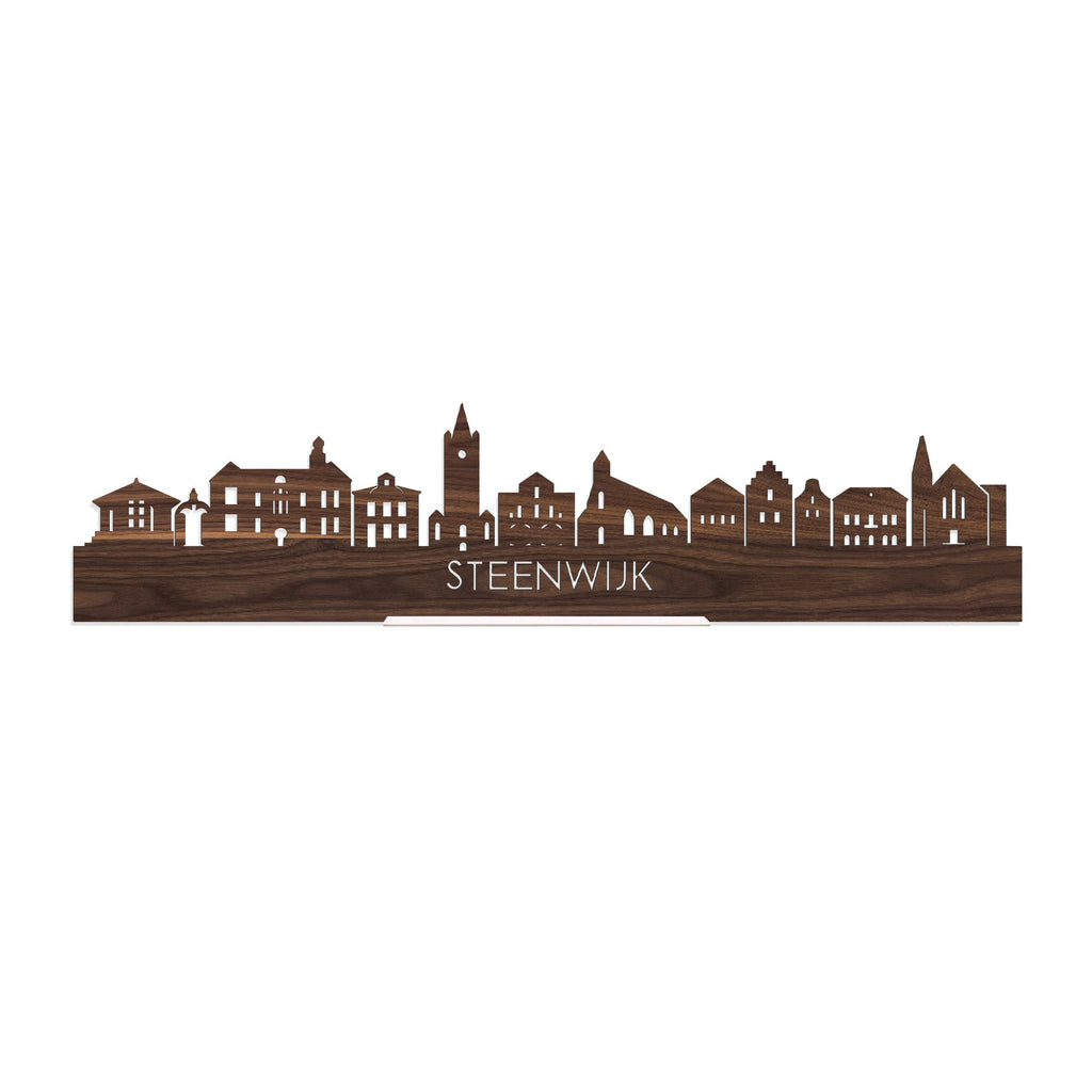 Standing Skyline Steenwijk Noten houten cadeau decoratie relatiegeschenk van WoodWideCities