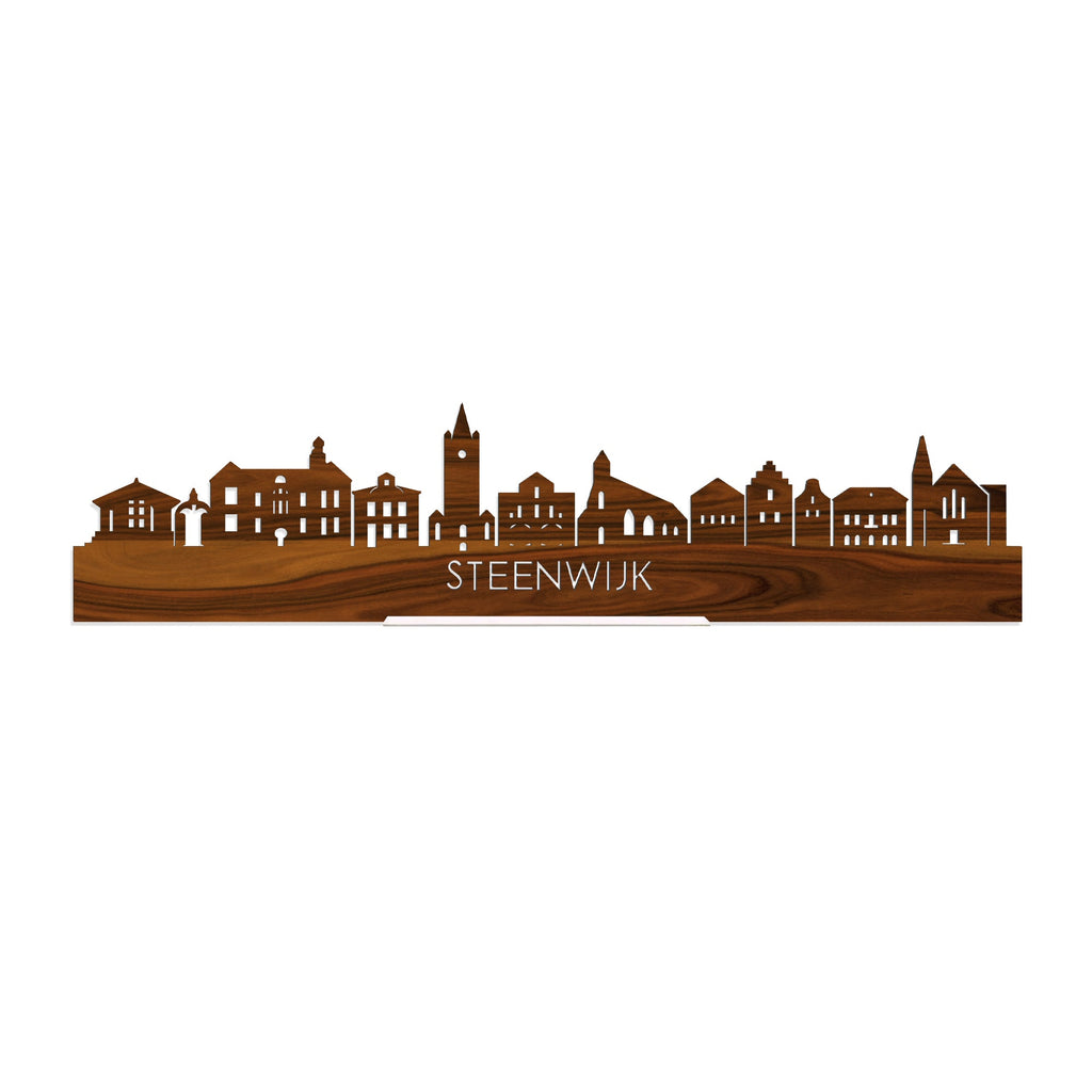 Standing Skyline Steenwijk Palissander houten cadeau decoratie relatiegeschenk van WoodWideCities