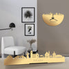 Standing Skyline Tholen Metallic Goud gerecycled kunststof cadeau decoratie relatiegeschenk van WoodWideCities