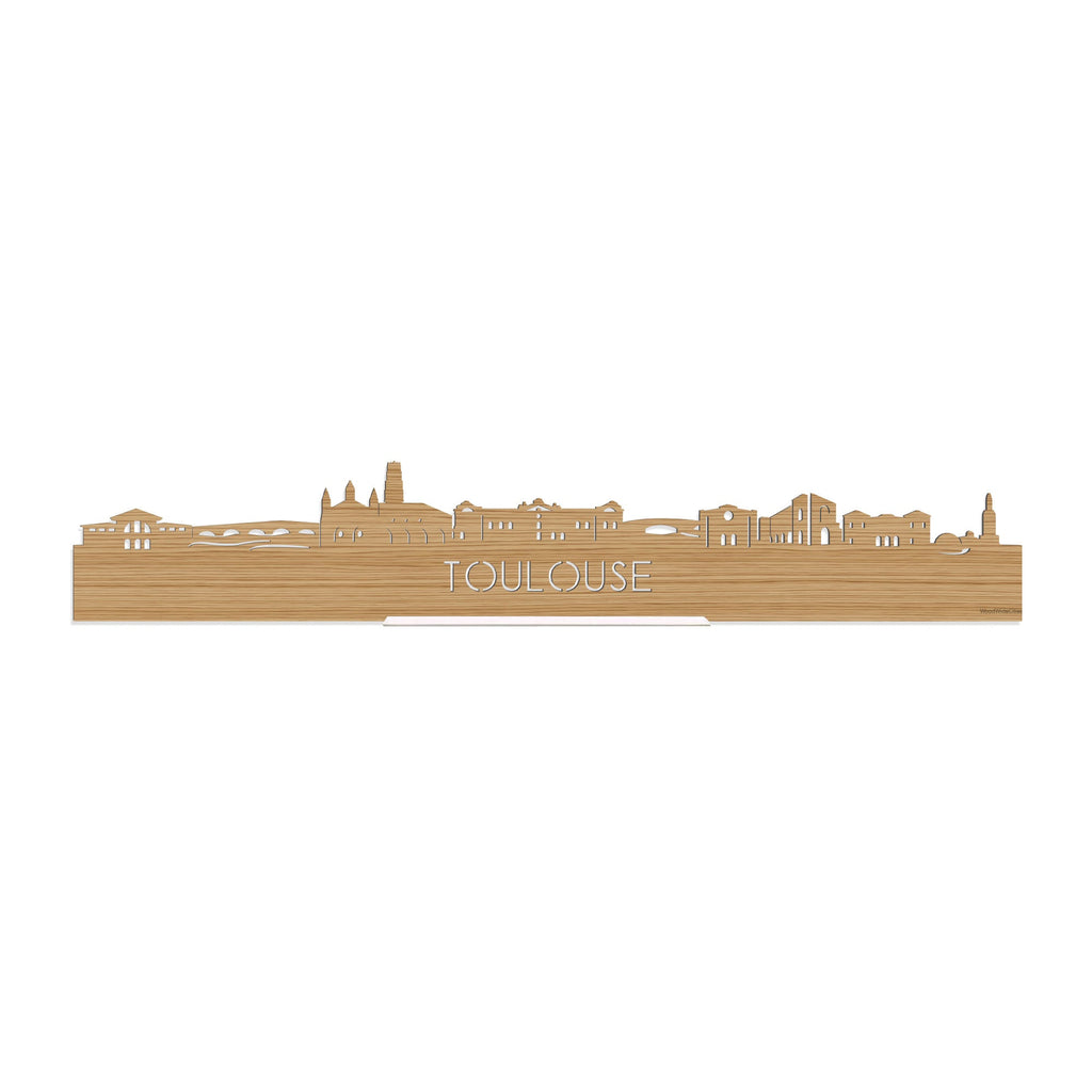 Standing Skyline Toulouse Bamboe houten cadeau decoratie relatiegeschenk van WoodWideCities