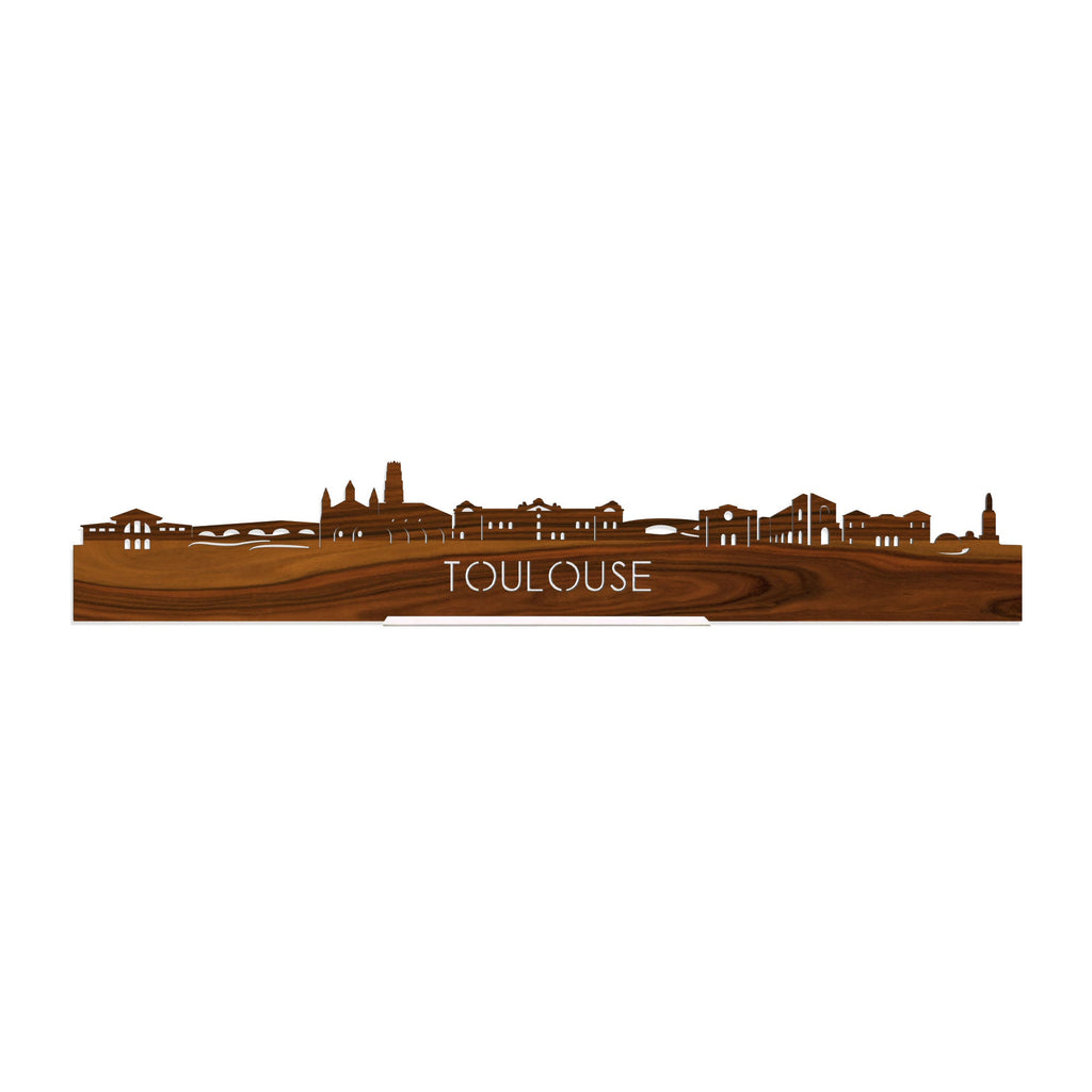 Standing Skyline Toulouse Palissander houten cadeau decoratie relatiegeschenk van WoodWideCities