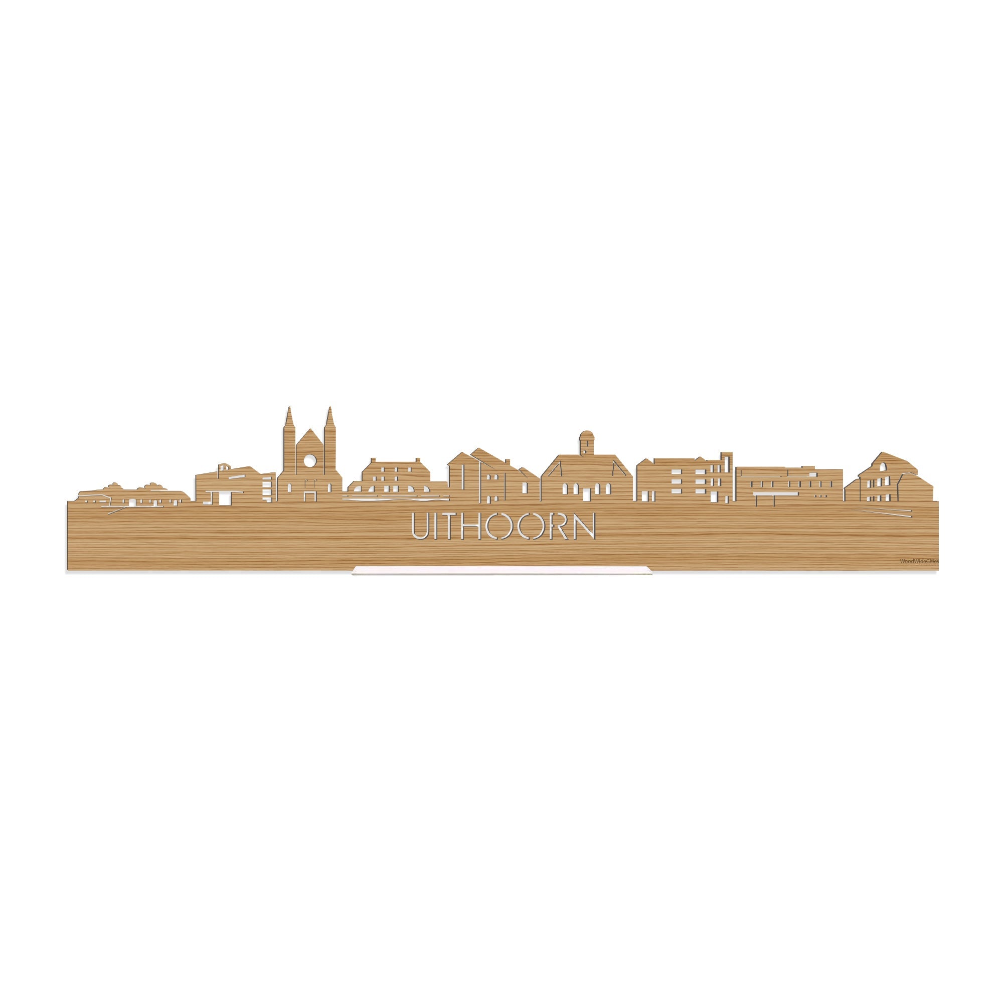 Standing Skyline Uithoorn Bamboe houten cadeau decoratie relatiegeschenk van WoodWideCities