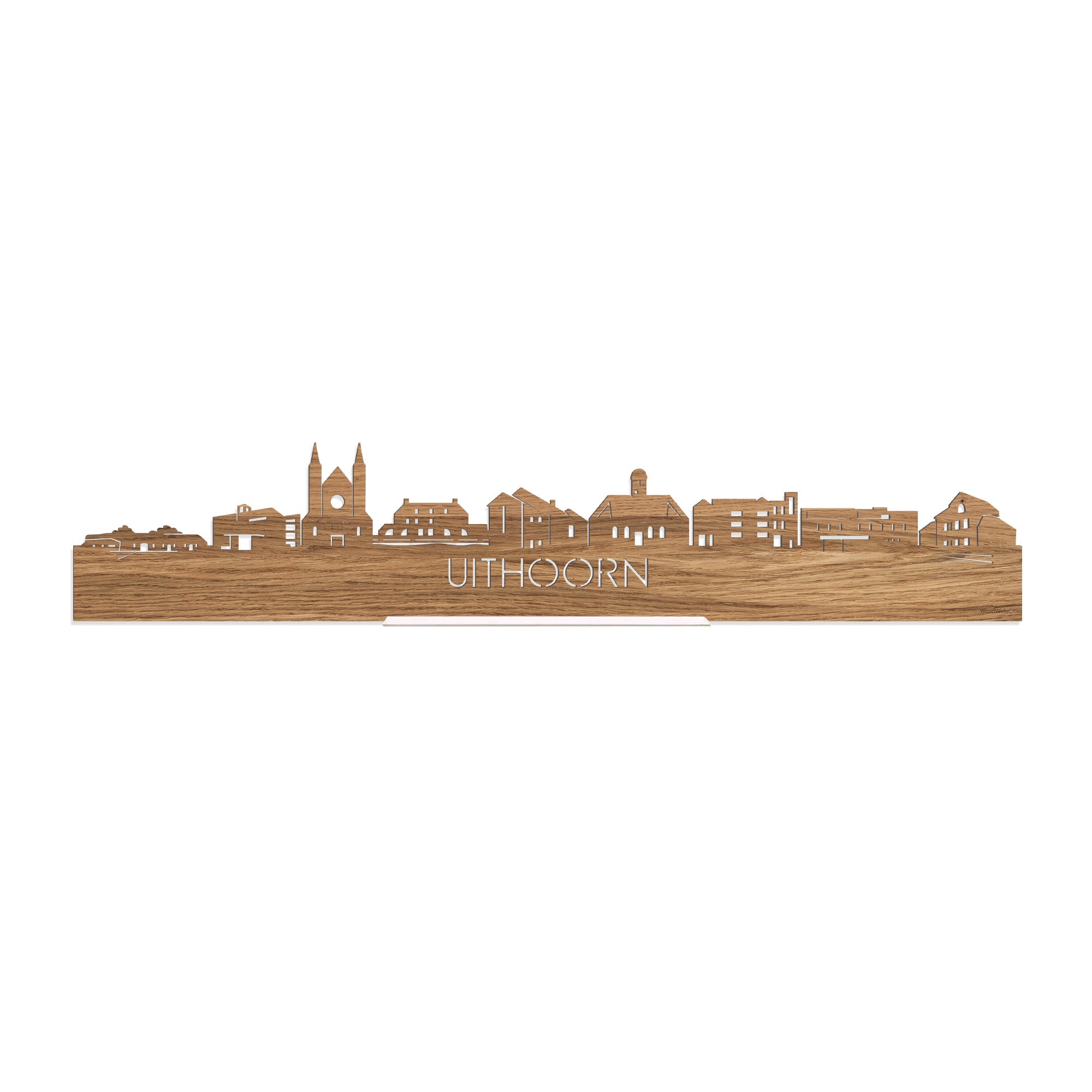 Standing Skyline Uithoorn Eiken houten cadeau decoratie relatiegeschenk van WoodWideCities