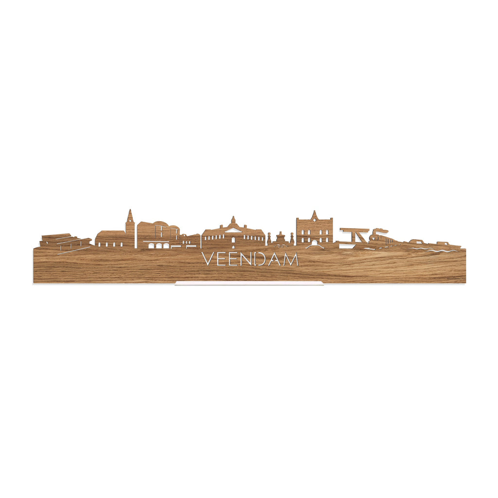 Standing Skyline Veendam Eiken houten cadeau decoratie relatiegeschenk van WoodWideCities