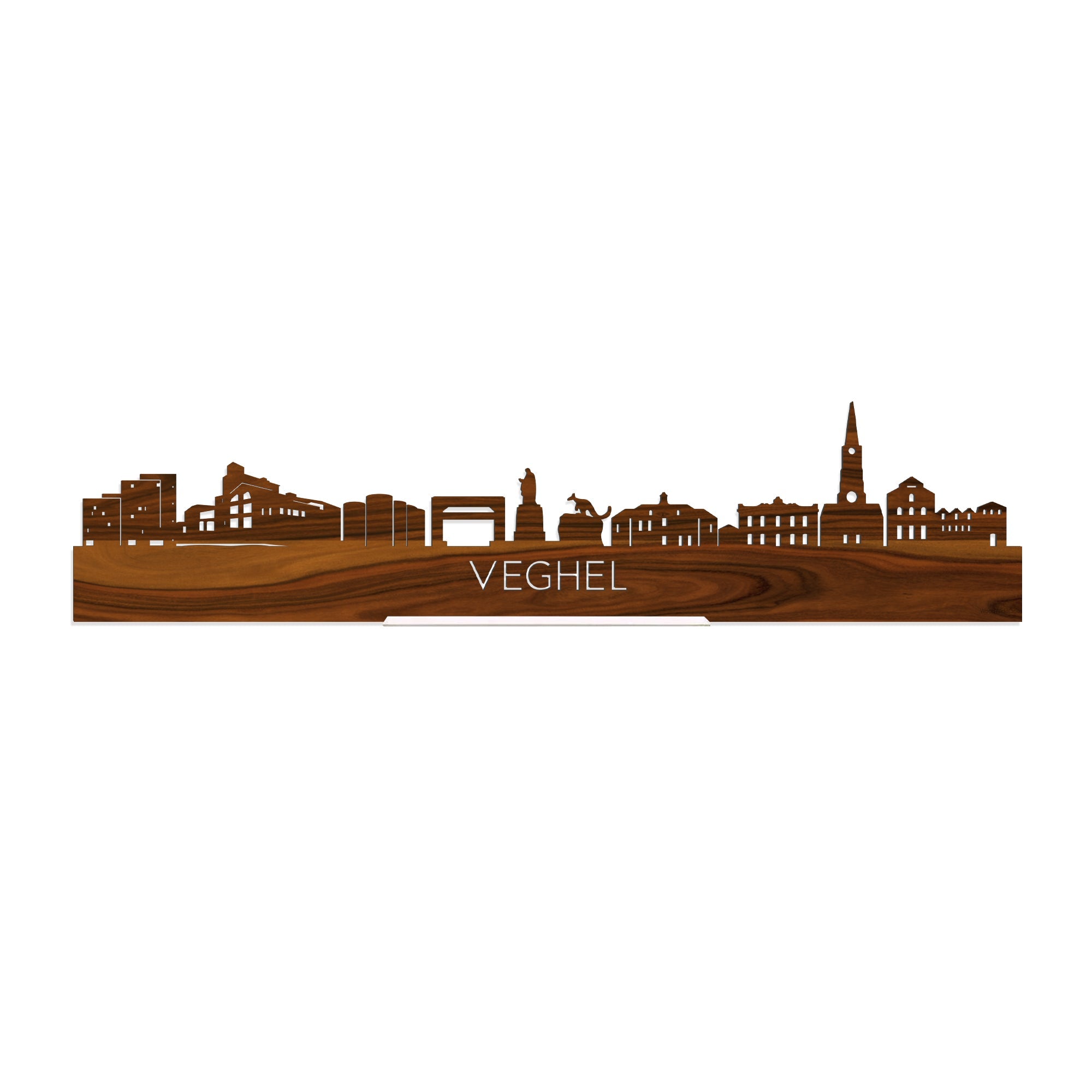 Standing Skyline Veghel Palissander houten cadeau decoratie relatiegeschenk van WoodWideCities