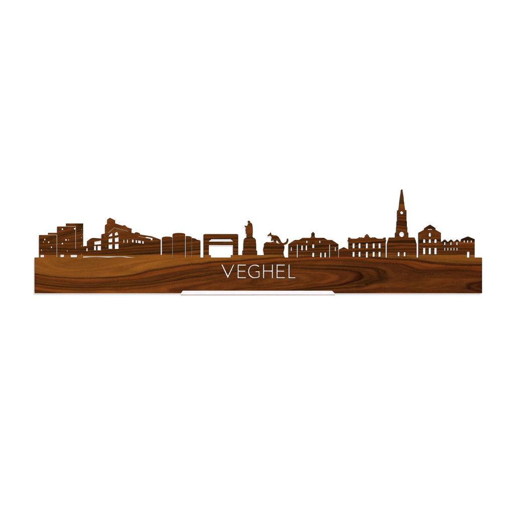 Standing Skyline Veghel Palissander houten cadeau decoratie relatiegeschenk van WoodWideCities