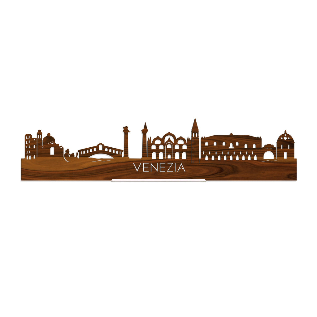 Standing Skyline Venezia Palissander houten cadeau decoratie relatiegeschenk van WoodWideCities