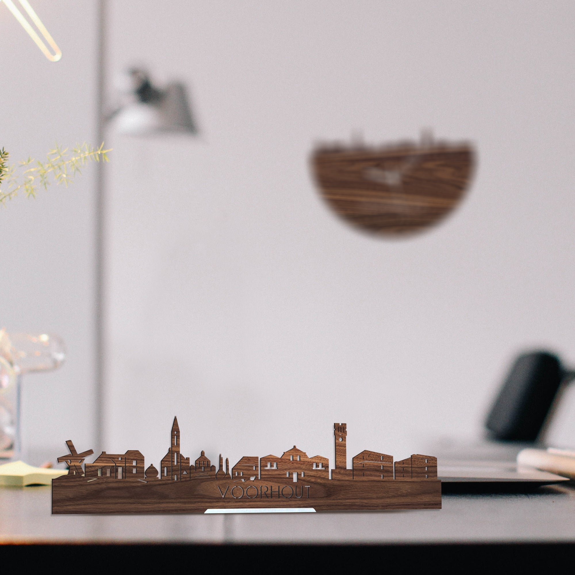 Standing Skyline Voorhout Noten houten cadeau decoratie relatiegeschenk van WoodWideCities