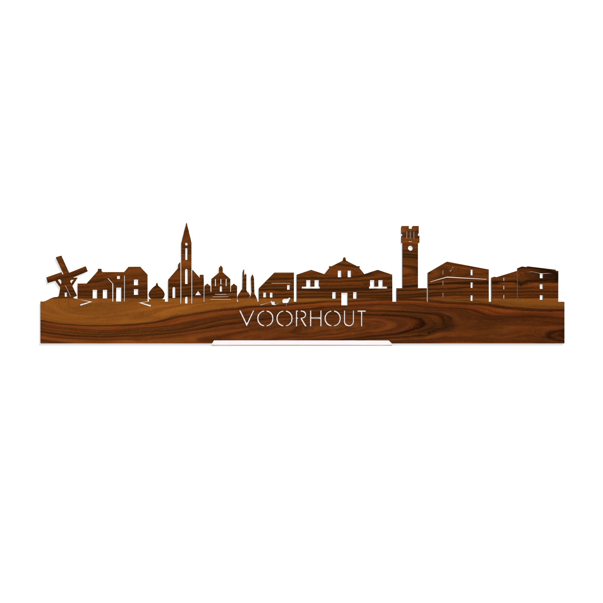 Standing Skyline Voorhout Palissander houten cadeau decoratie relatiegeschenk van WoodWideCities