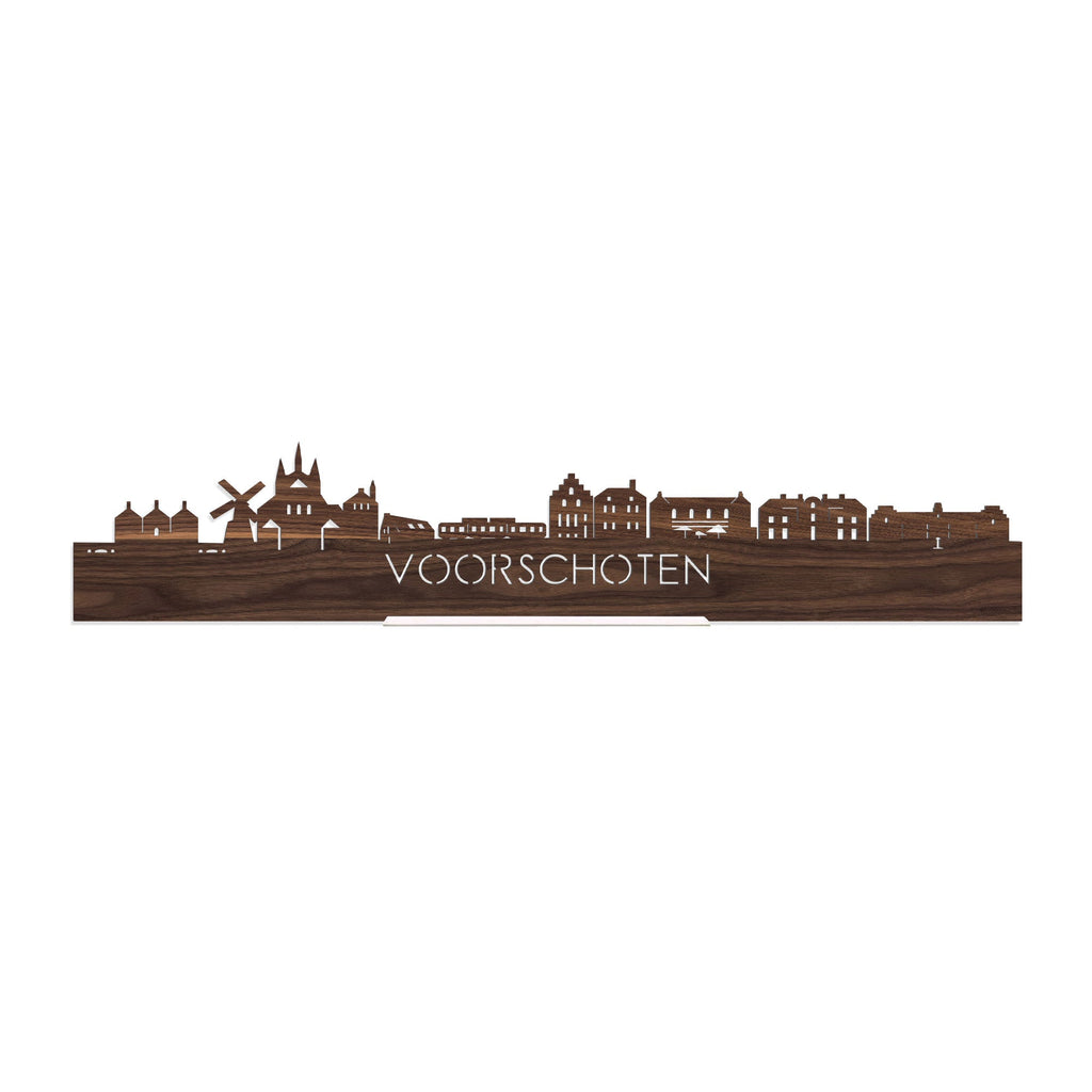 Standing Skyline Voorschoten Noten houten cadeau decoratie relatiegeschenk van WoodWideCities