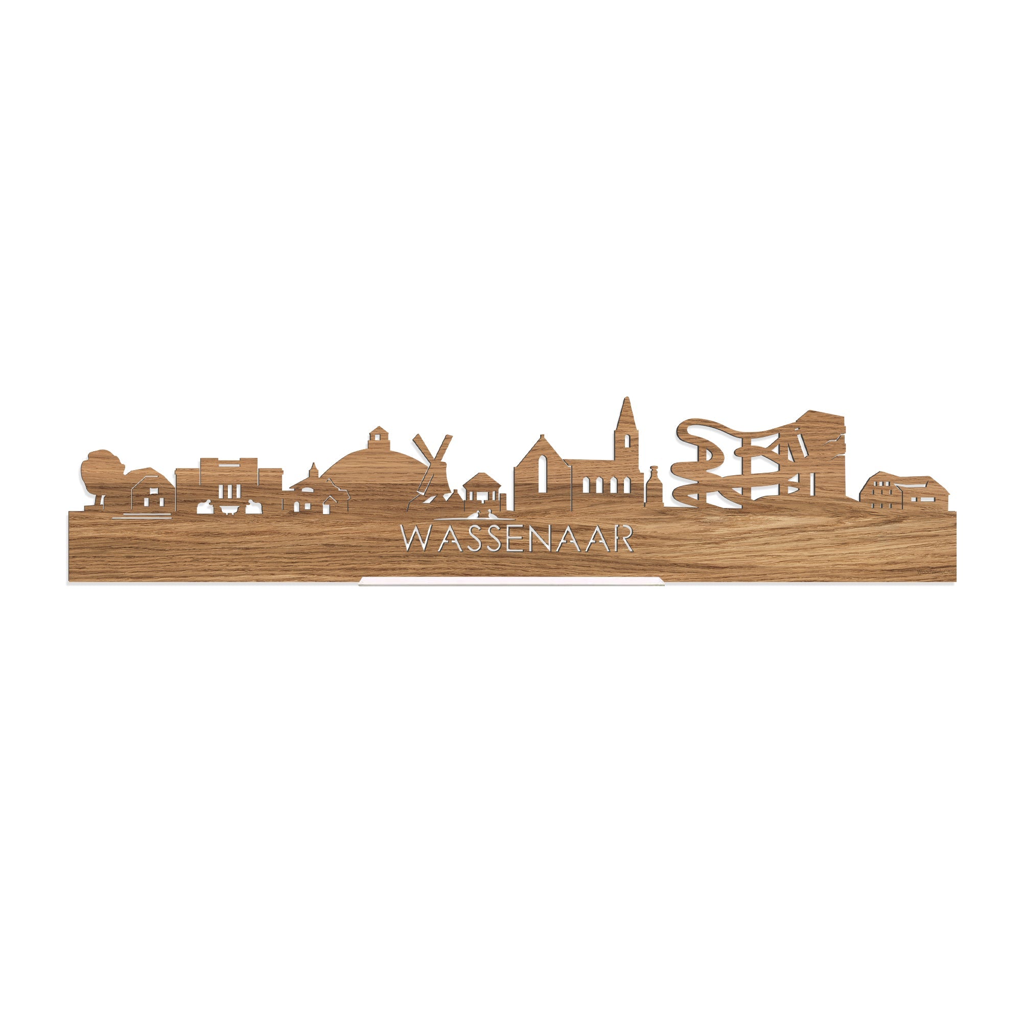 Standing Skyline Wassenaar Eiken houten cadeau decoratie relatiegeschenk van WoodWideCities