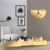 Standing Skyline Wassenaar Metallic Goud gerecycled kunststof cadeau decoratie relatiegeschenk van WoodWideCities