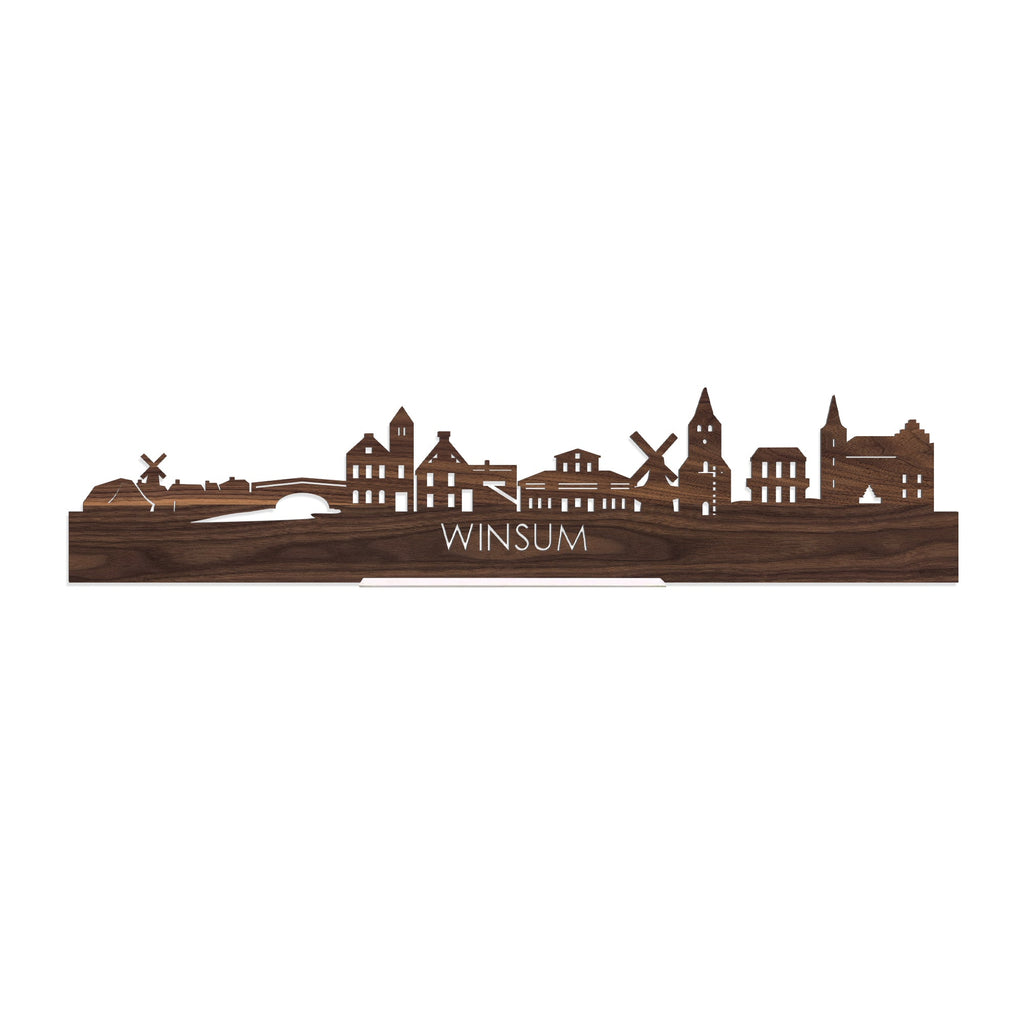 Standing Skyline Winsum Noten houten cadeau decoratie relatiegeschenk van WoodWideCities