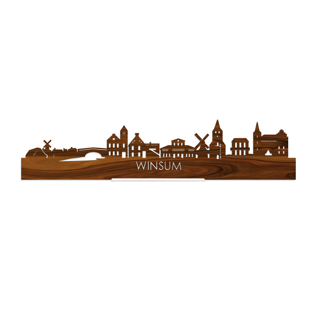 Standing Skyline Winsum Palissander houten cadeau decoratie relatiegeschenk van WoodWideCities