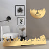 Standing Skyline Zaandam Metallic Goud gerecycled kunststof cadeau decoratie relatiegeschenk van WoodWideCities