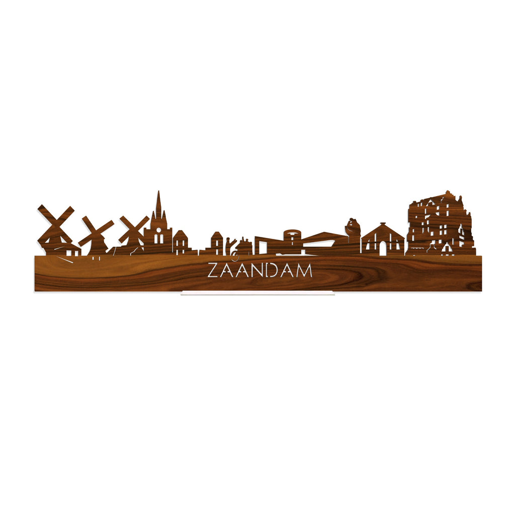 Standing Skyline Zaandam Palissander houten cadeau decoratie relatiegeschenk van WoodWideCities