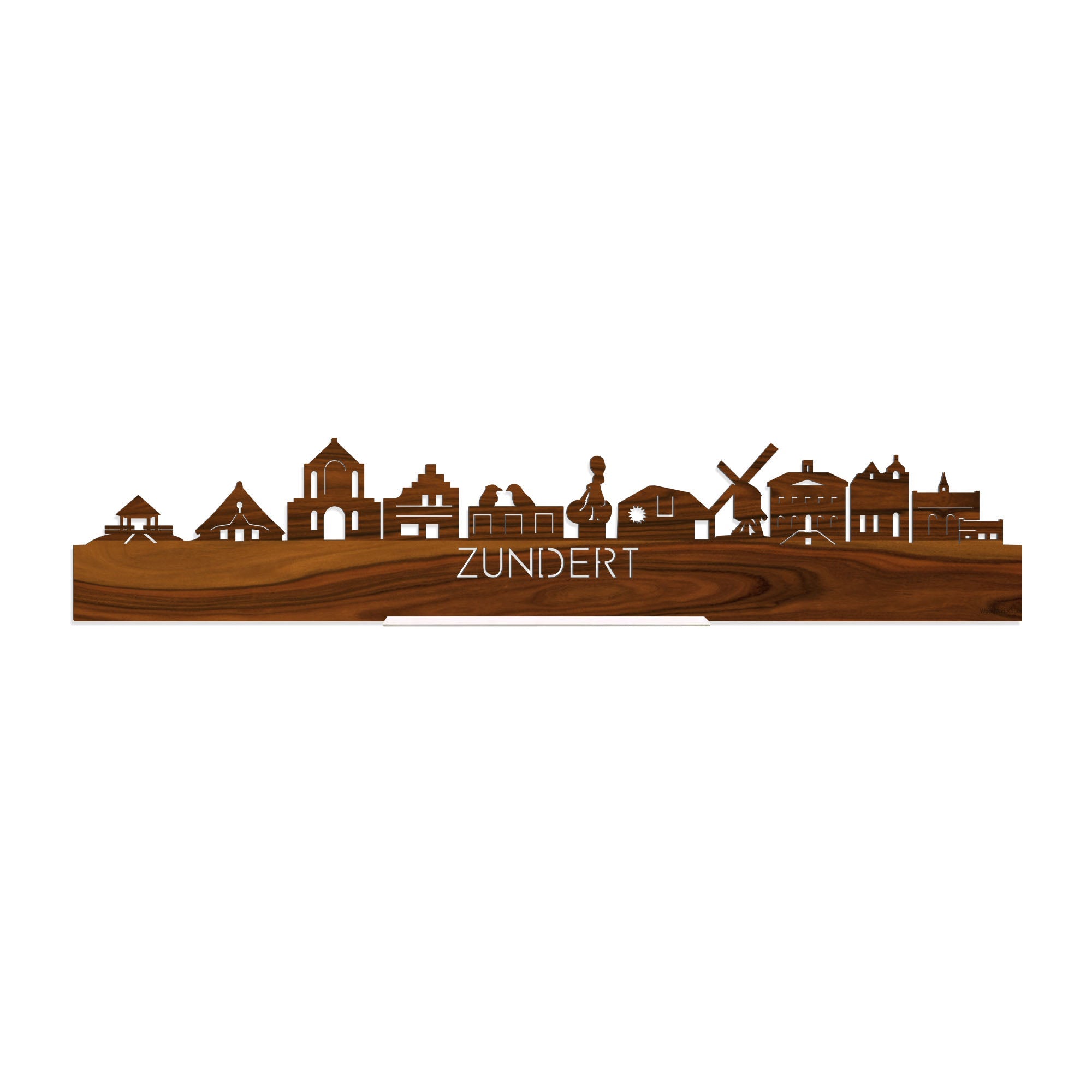 Standing Skyline Zundert Palissander houten cadeau decoratie relatiegeschenk van WoodWideCities